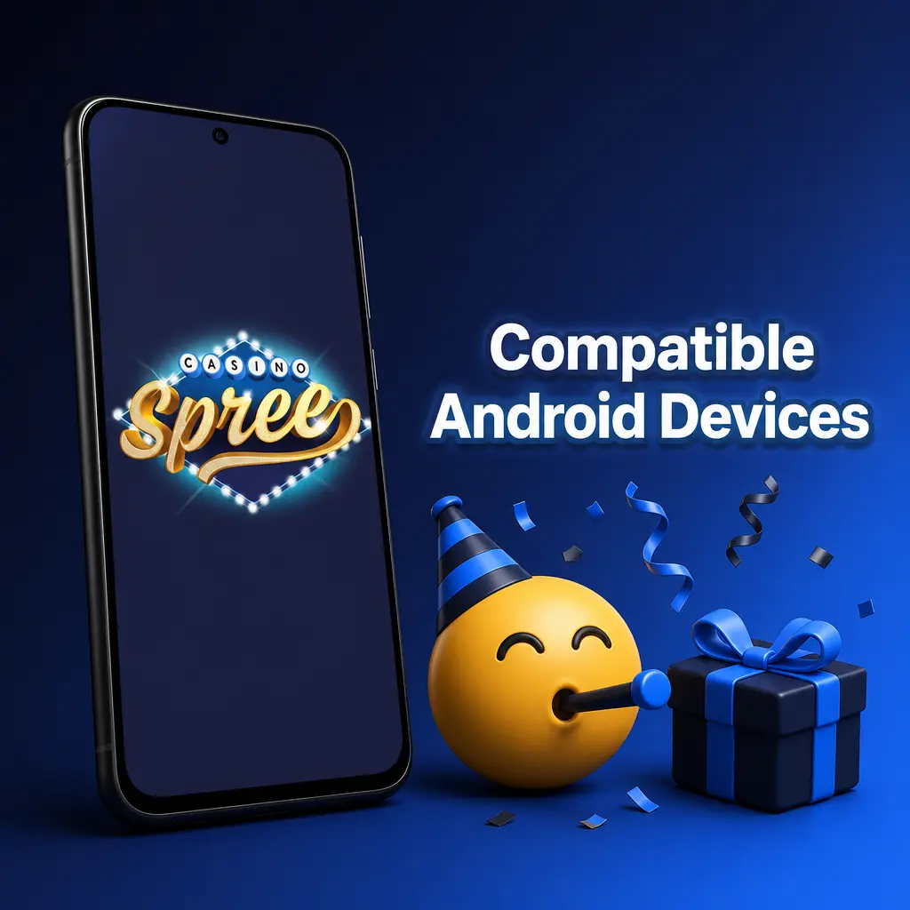 Compatible Android devices for Spree Casino app: Samsung Galaxy, Google Pixel, OnePlus, and Motorola models
