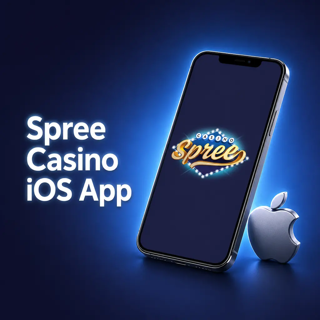 Spree Casino iOS app on iPhone and iPad showing slots, sportsbook, and Sweeps Coins redemption features