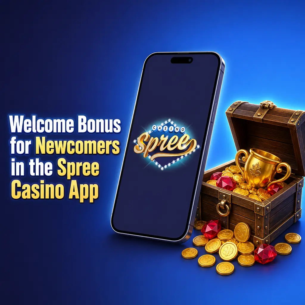 Spree Casino app welcome bonus screen offering new players a choice between Casino or Sports bonus on $9.99 package